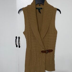 Lauren Ralph Lauren Women's Tan Knit Sweater Vest